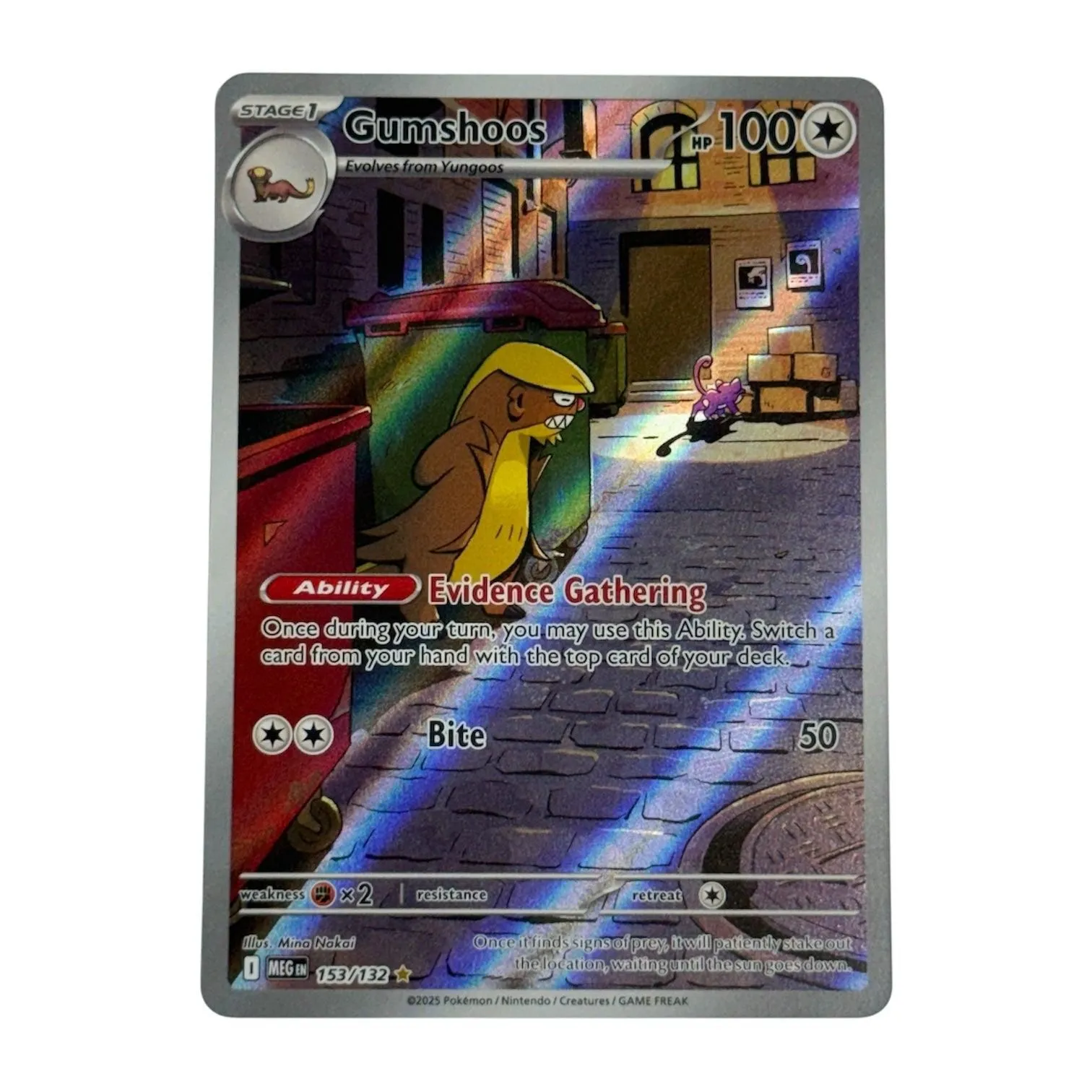 Gumshoos 2025 Pokemon Mega Evolution Illustration Rare IR Card 153/132