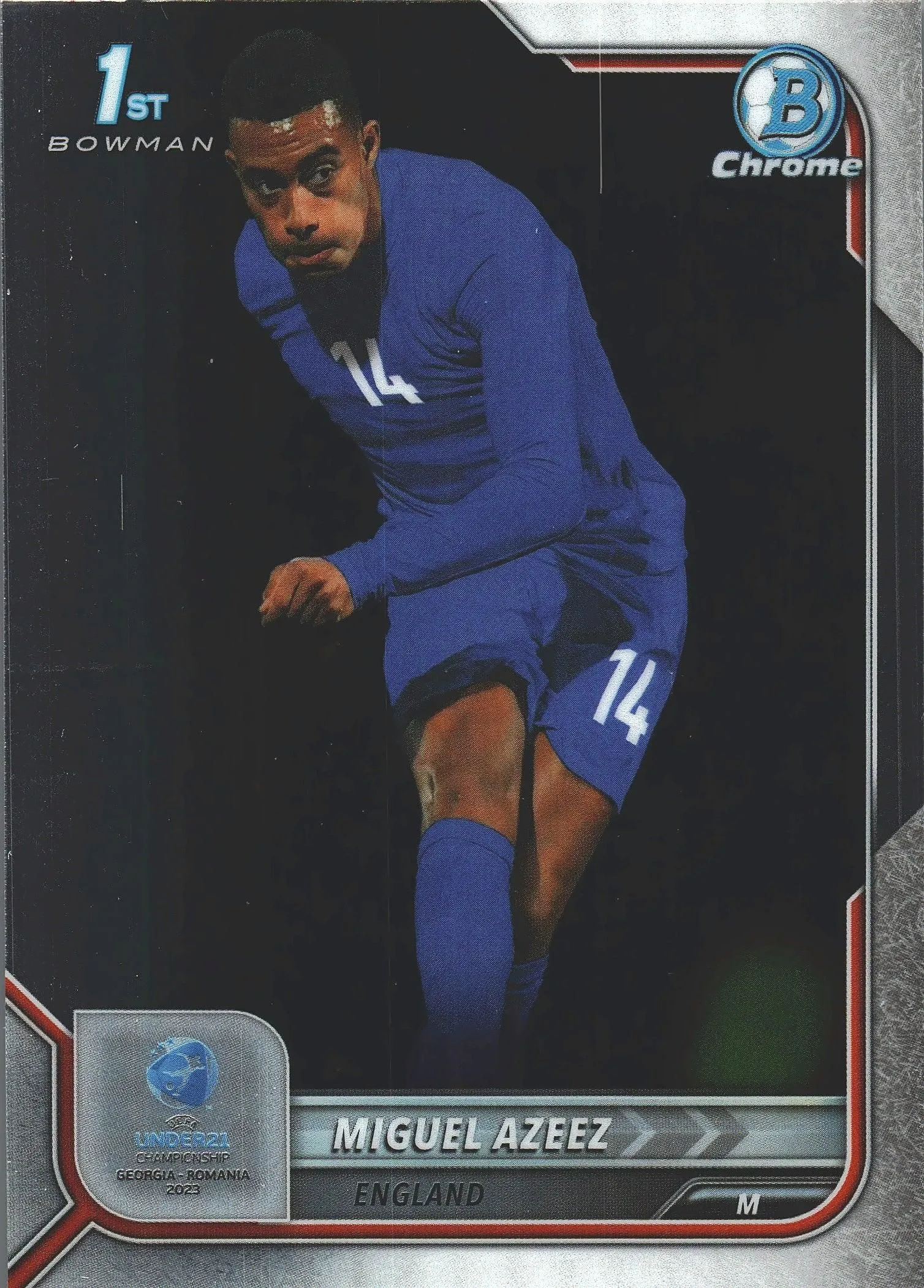 2022 Bowman Chrome Road to UEFA U21 Miguel Azeez 1st #27 England