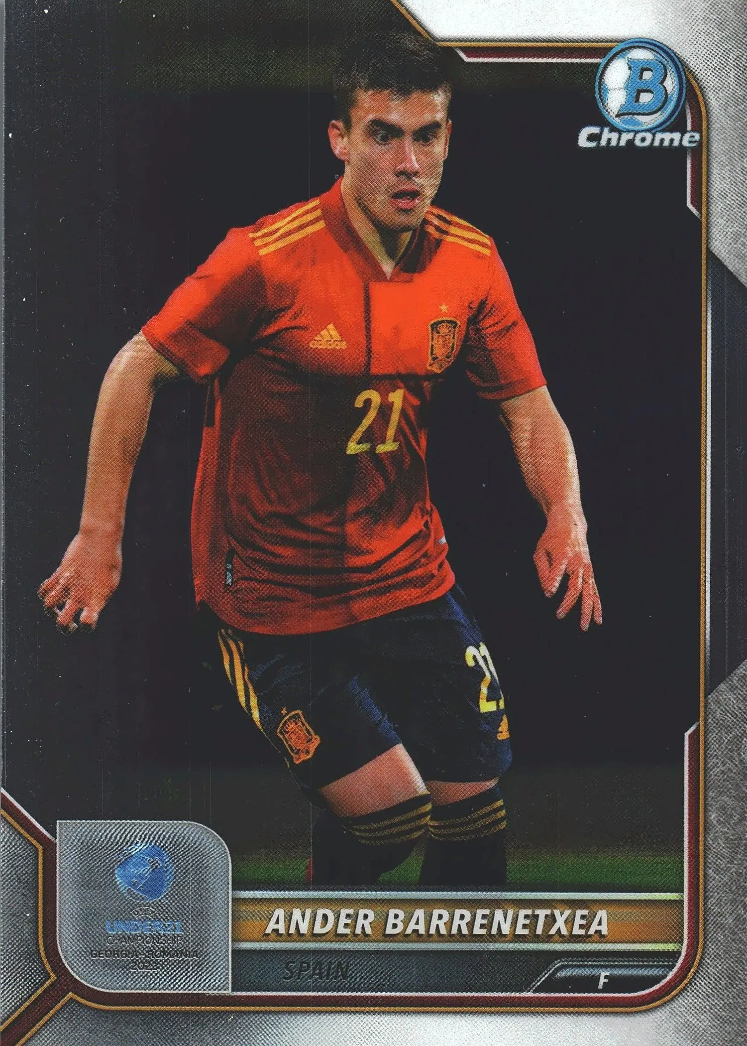 2022 Bowman Chrome Road to UEFA U21 Ander Barrenetxea #25 Spain