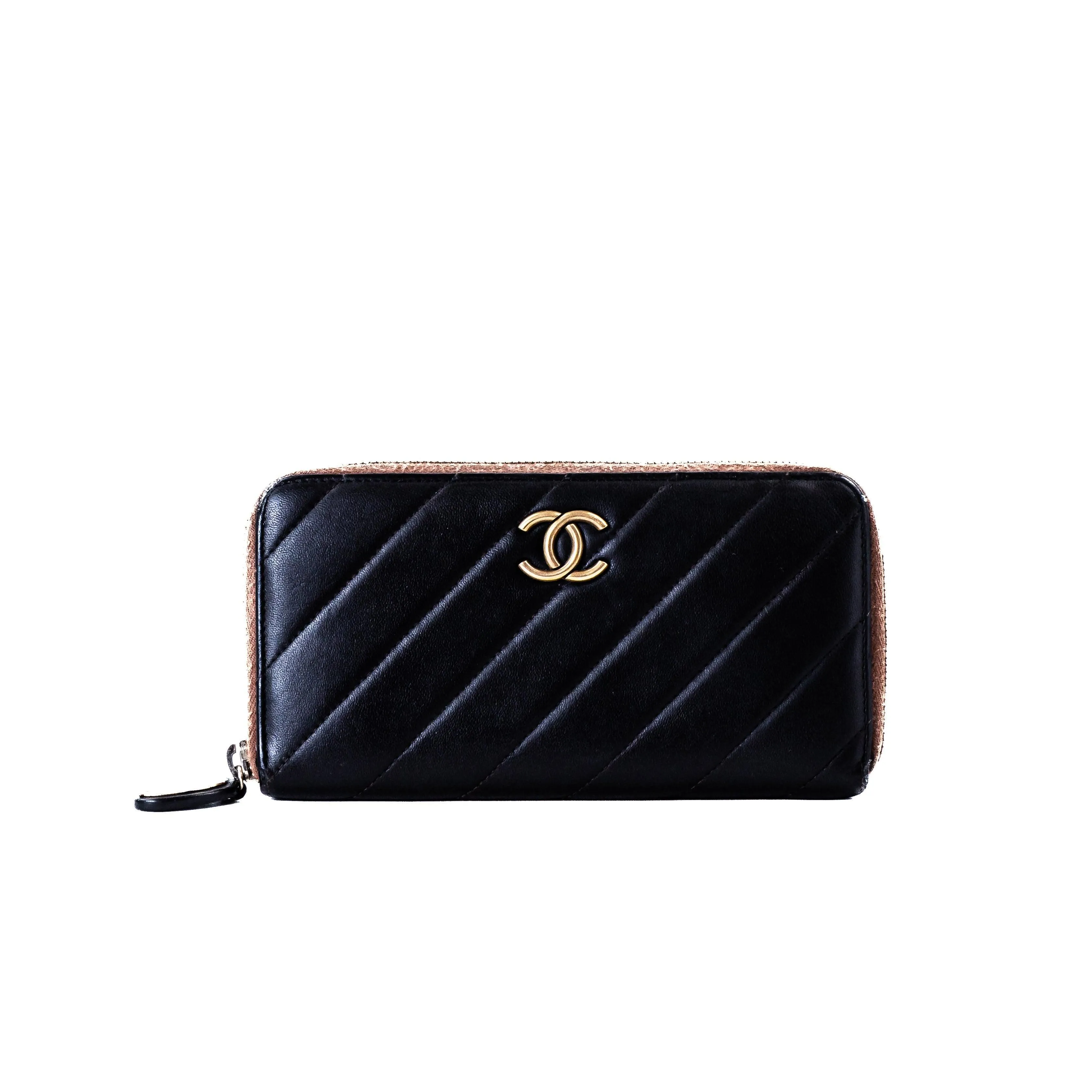 Chanel Zippy Wallet Black Lambskin
