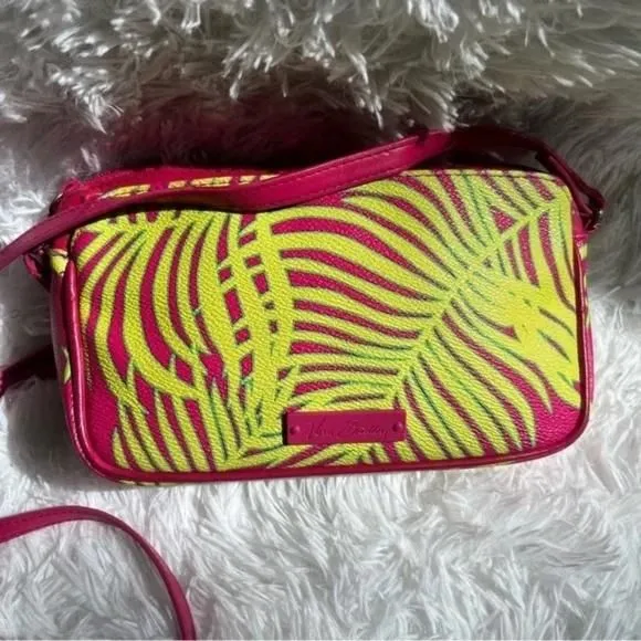 Product image for Vera Bradley "Palm Fronds" Small Crossbody Bag - Bright Pink