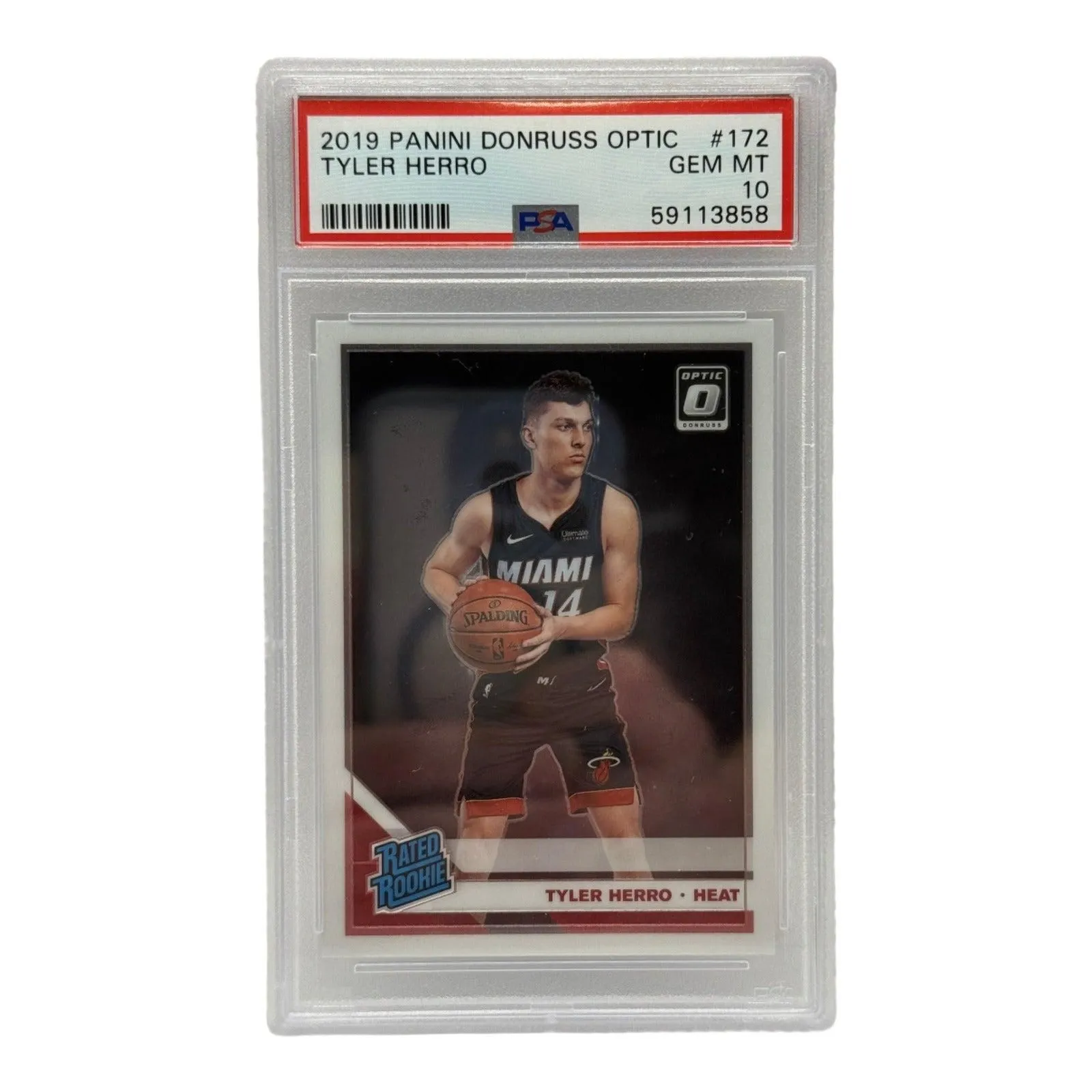 2019 Panini Donruss Optic Tyler Herro Base Rookie Card #172 PSA 10 GEM MINT