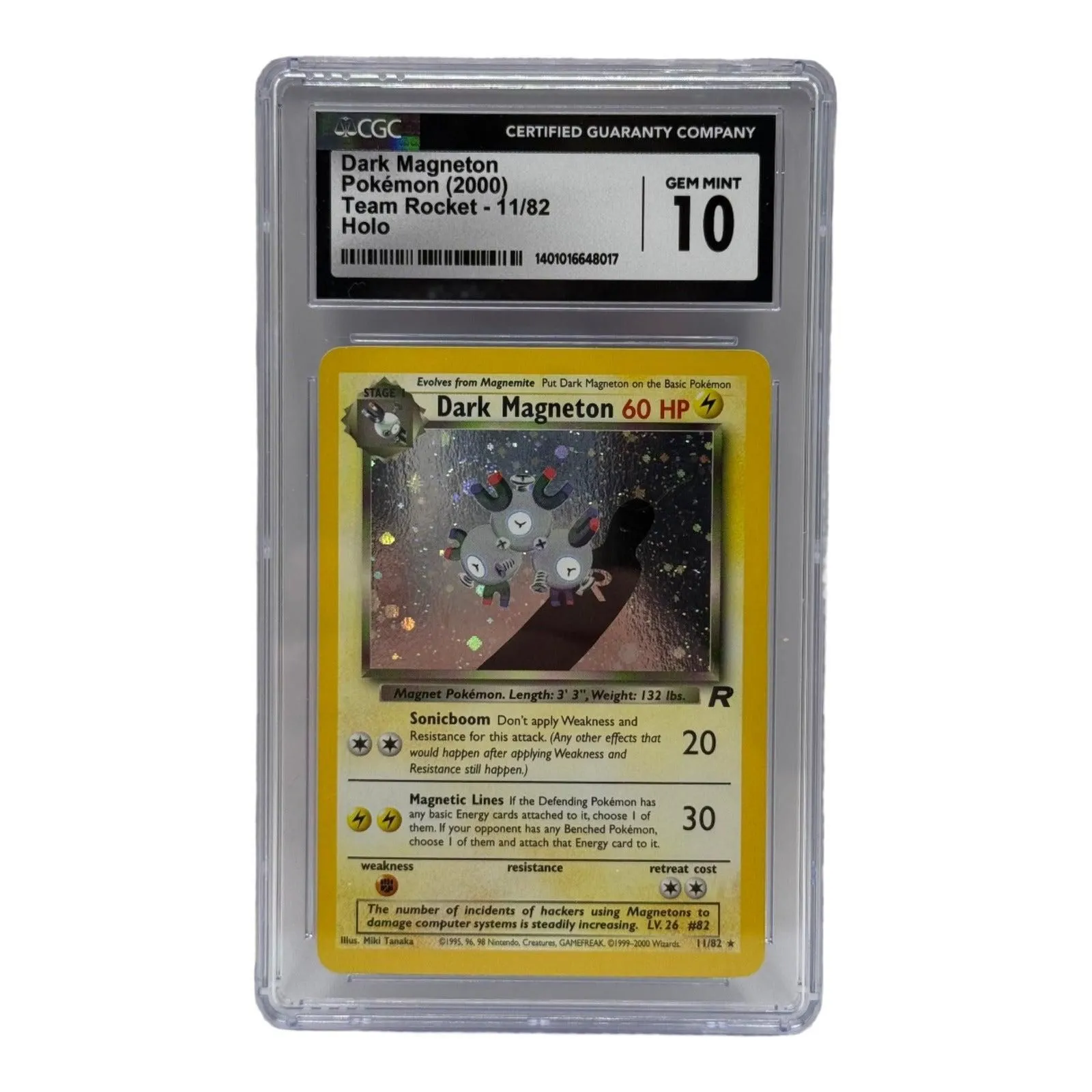 2000 Pokémon Team Rocket Dark Magneton Holo 11/82 CGC 10 GEM MINT