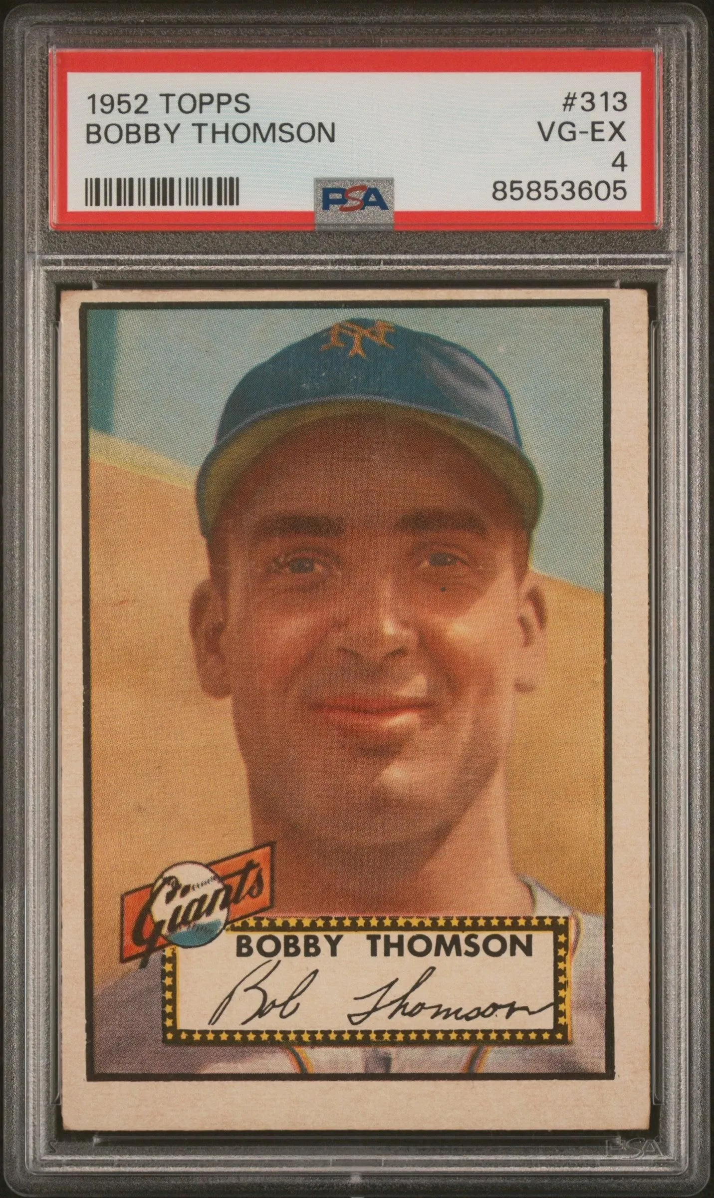 1952 Topps #313 Bobby Thomson PSA 4 SN 85853605