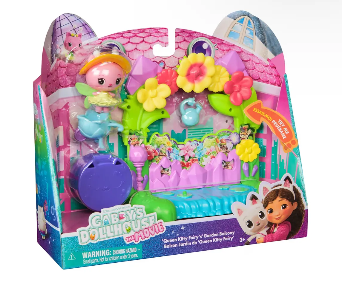 Gabby's Dollhouse: The Movie, Queen Kitty Fairy's Garden Balcony, with Toy Figure