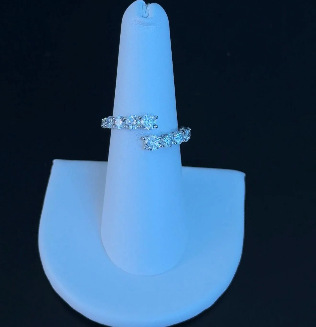 1.66ctw Round Lab Diamonds 14kt White Gold Two Row Ring DN22024