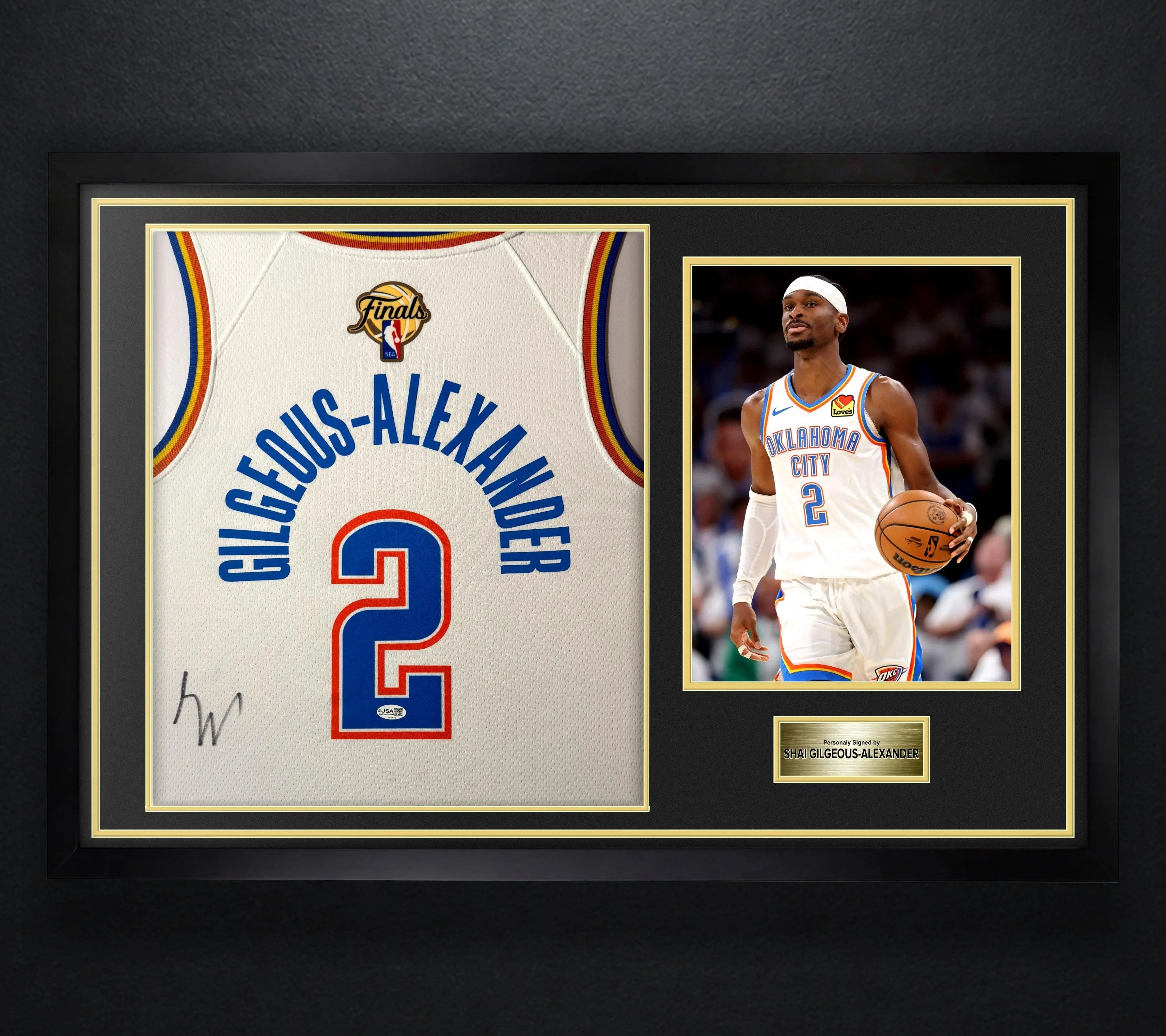 Shai Gilgeous-Alexander Signed Oklahoma City Thunder Nike Jersey Framed JSA COA