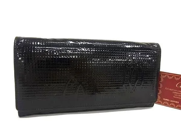 Cartier Happy Birthday Black Patent Leather Calfskin Wallet