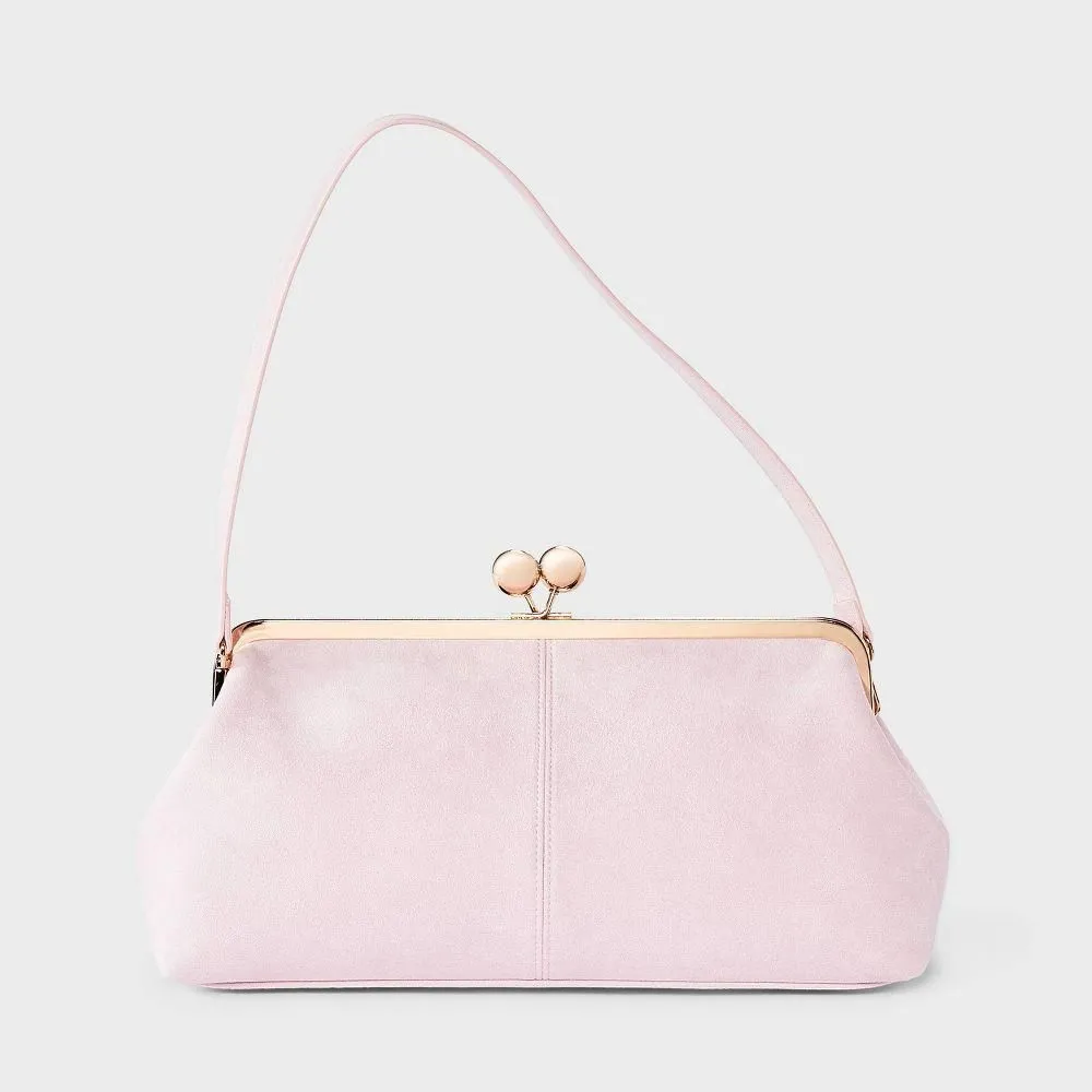 New Without Tags - Size: One Size - Suede Kiss Lock Clutch Bag - A New Day Light Pink