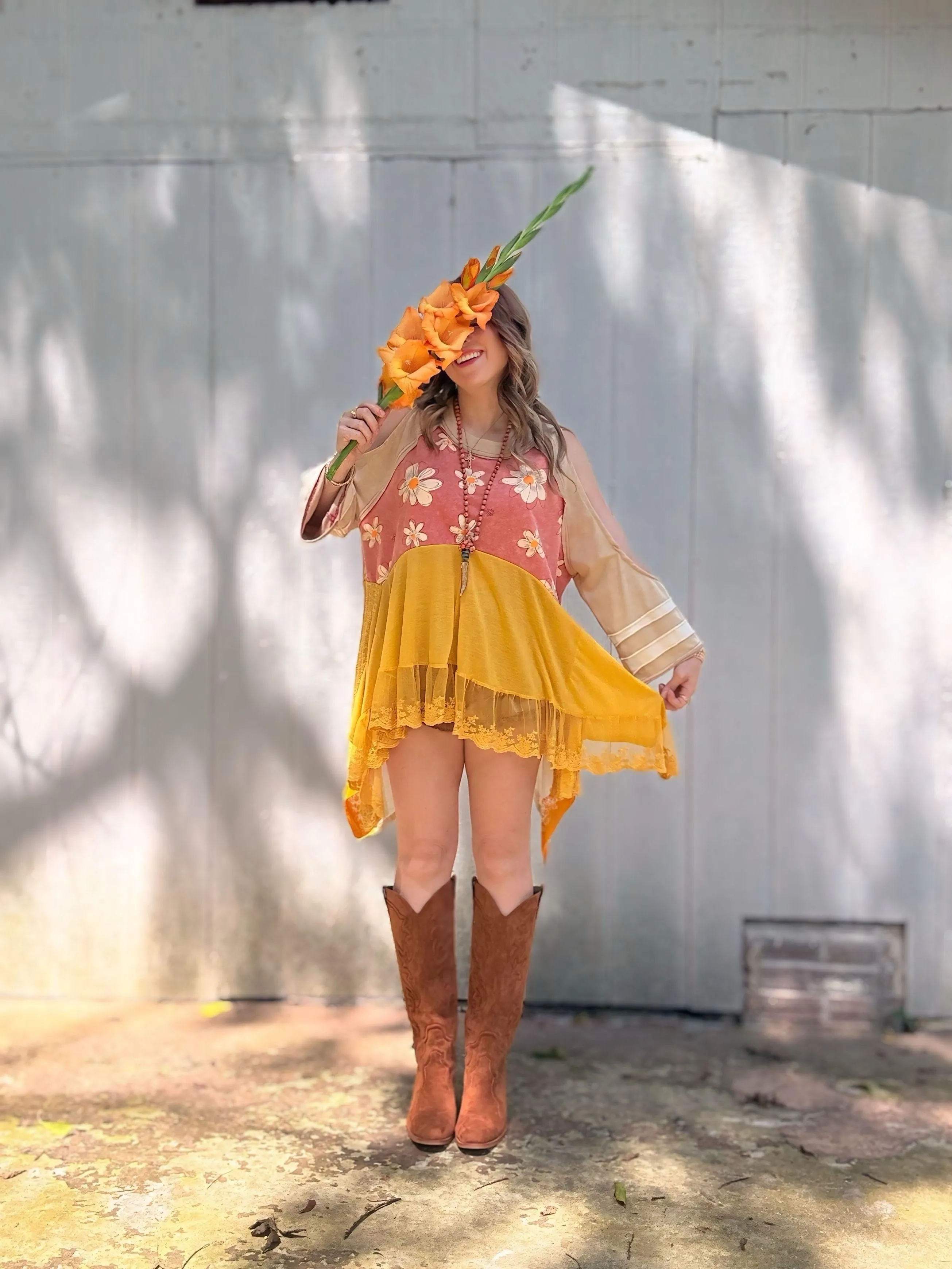 Wildflower Dawn Cold Shoulder Tunic - XL/2X/3X