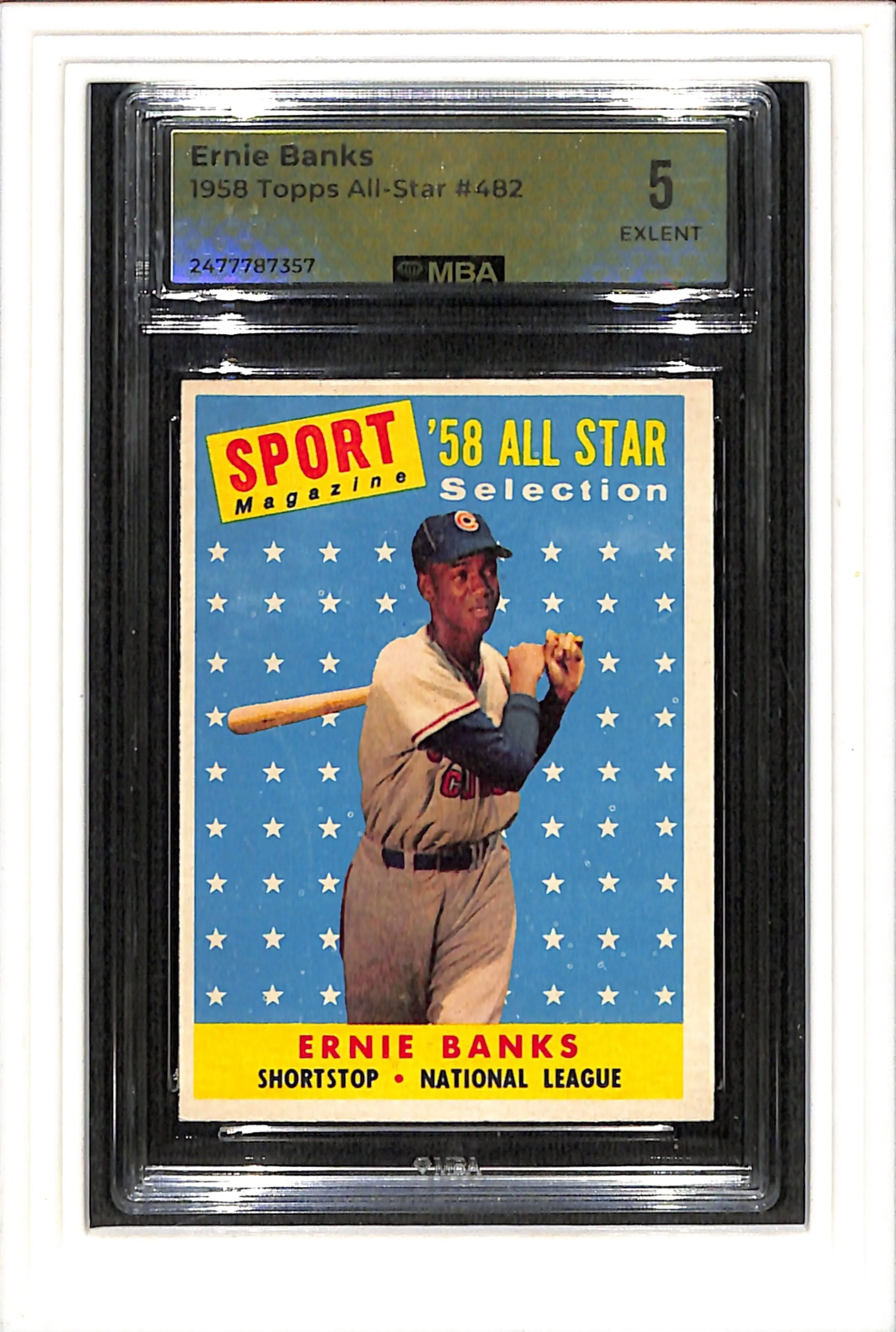 1958 Topps #482 Ernie Banks MBA 5 SN 2477787357