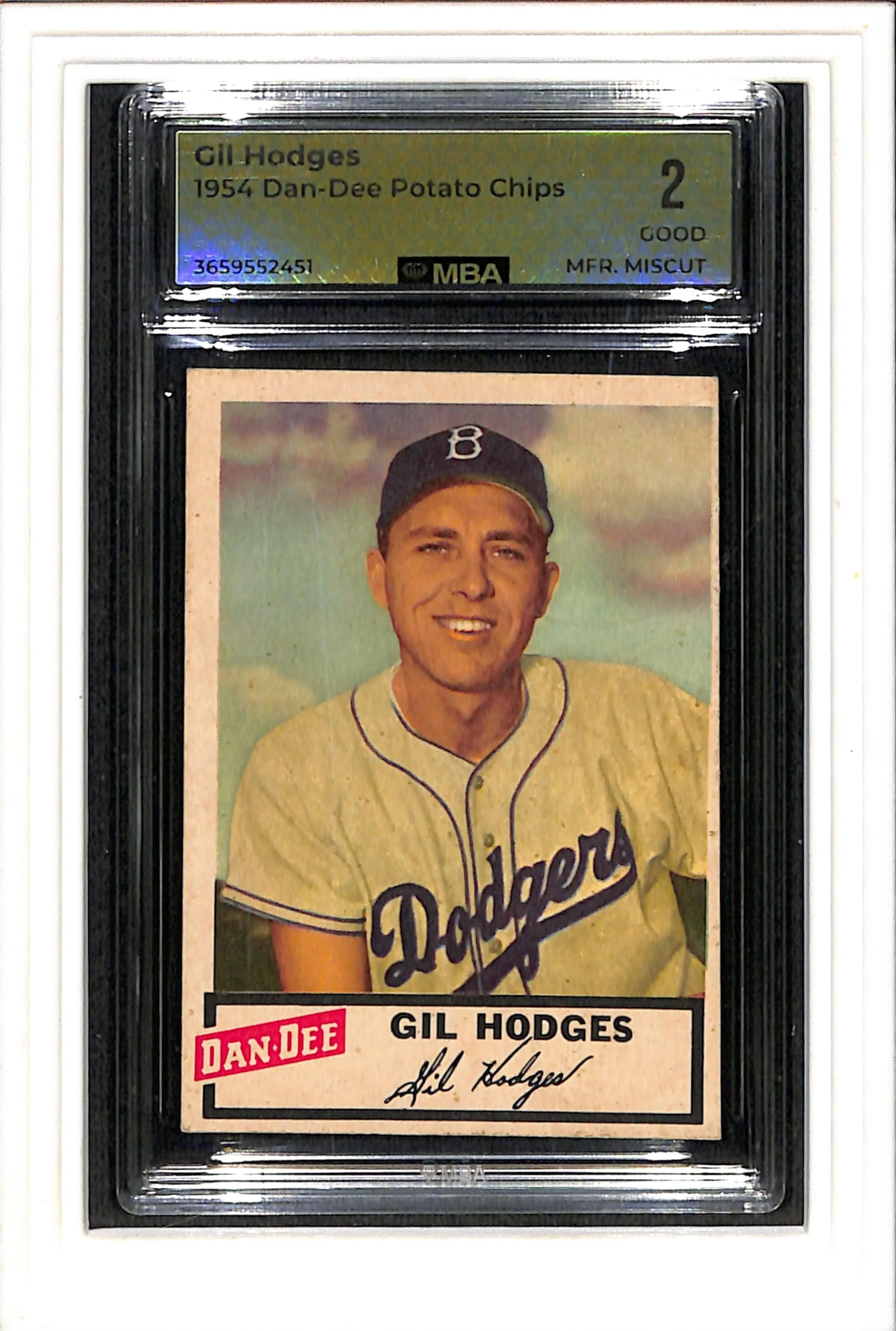 1954 Dan-Dee Potato Chips Gil Hodges MBA 2 SN 3659552451 RARE!