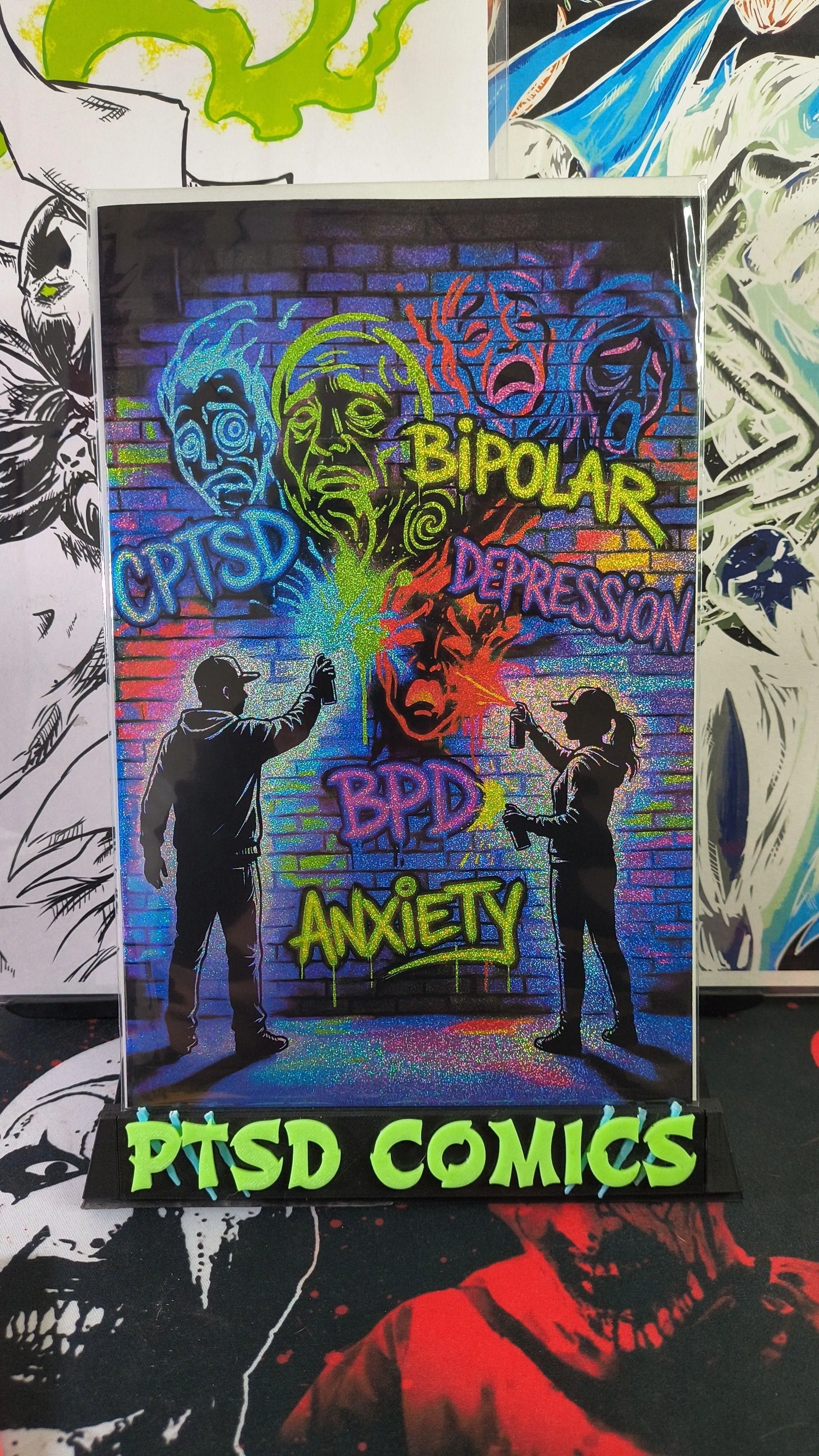 EXCLUSIVE MENTAL HEALTH AWARENESS ARTBOOK BY ELLE PETROVICH RAINBOW SANDS FOIL