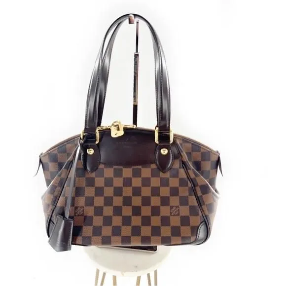 Product image for 001. LOUIS VUITTON Damier Ebene Verona PM Satchel Shoulder Bag with Authentication