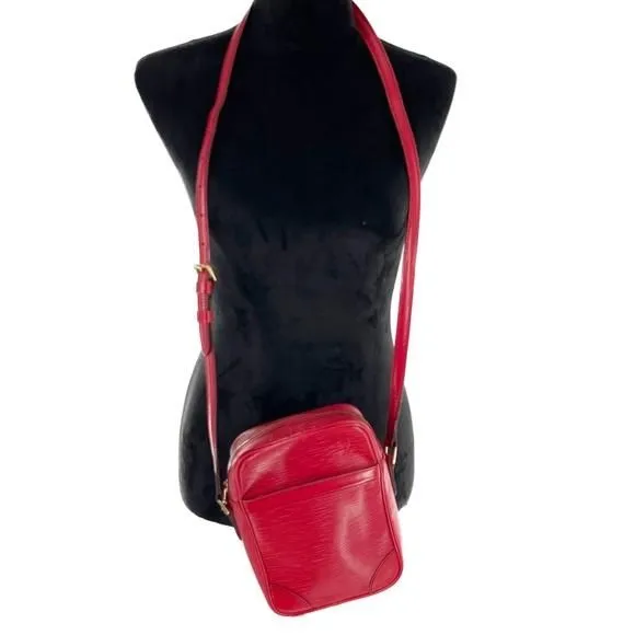 Product image for 006. Louis Vuitton Red Epi Leather Danube Crossbody Bag Vintage 1989