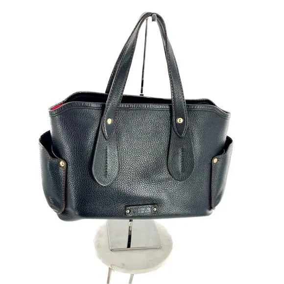Product image for 021. Salvatore Ferragamo Pebbled Leather Tote Satchel Bag Black, RARE