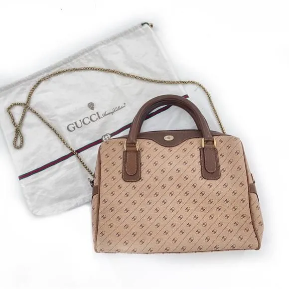Product image for 008. GUCCI Accessory Collection Tan/Brown Canvas/Leather Satchel Crossbody
