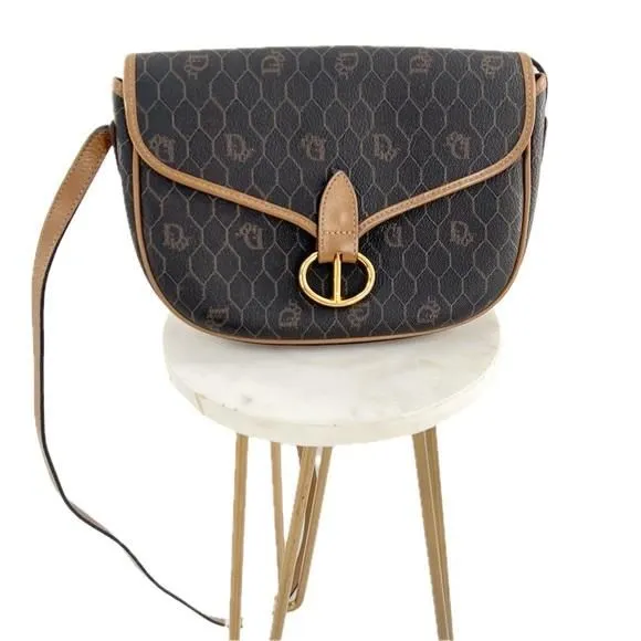 Product image for 007. Christian Dior Monogram Honeycomb & Leather Crossbody Bag, Vintage 90s