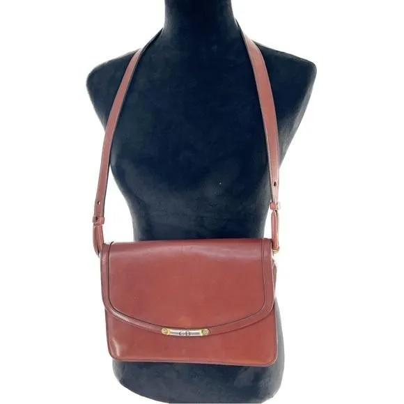 Product image for 018. Christian Dior Cognac Brown Leather Flap Shoulder Bag