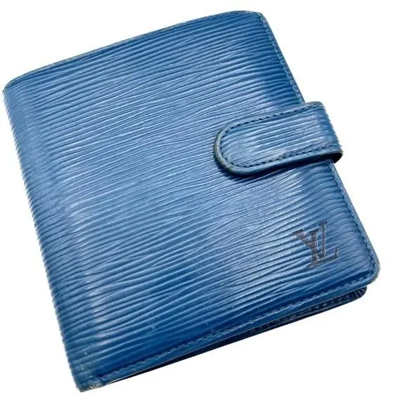 Product image for 033. Louis Vuitton Blue Epi Leather Compact Bi-Fold Wallet Unisex Vintage