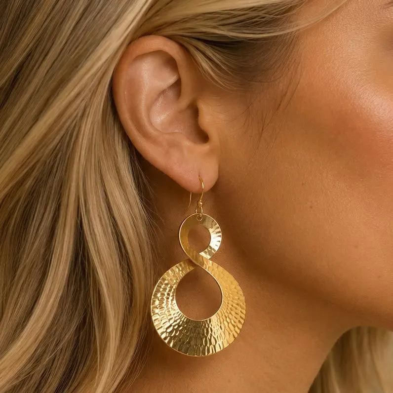 Twist of Fate Gold Statement Earrings