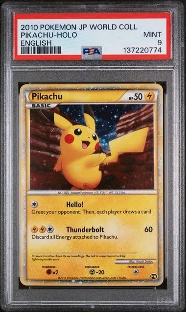 PSA9 - Pikachu English (JP PW World Collection)