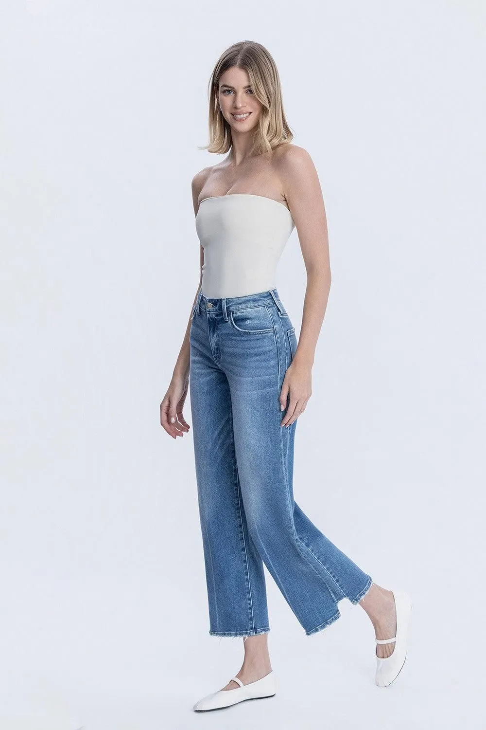 Vervet Wide Leg Side Panel Jeans