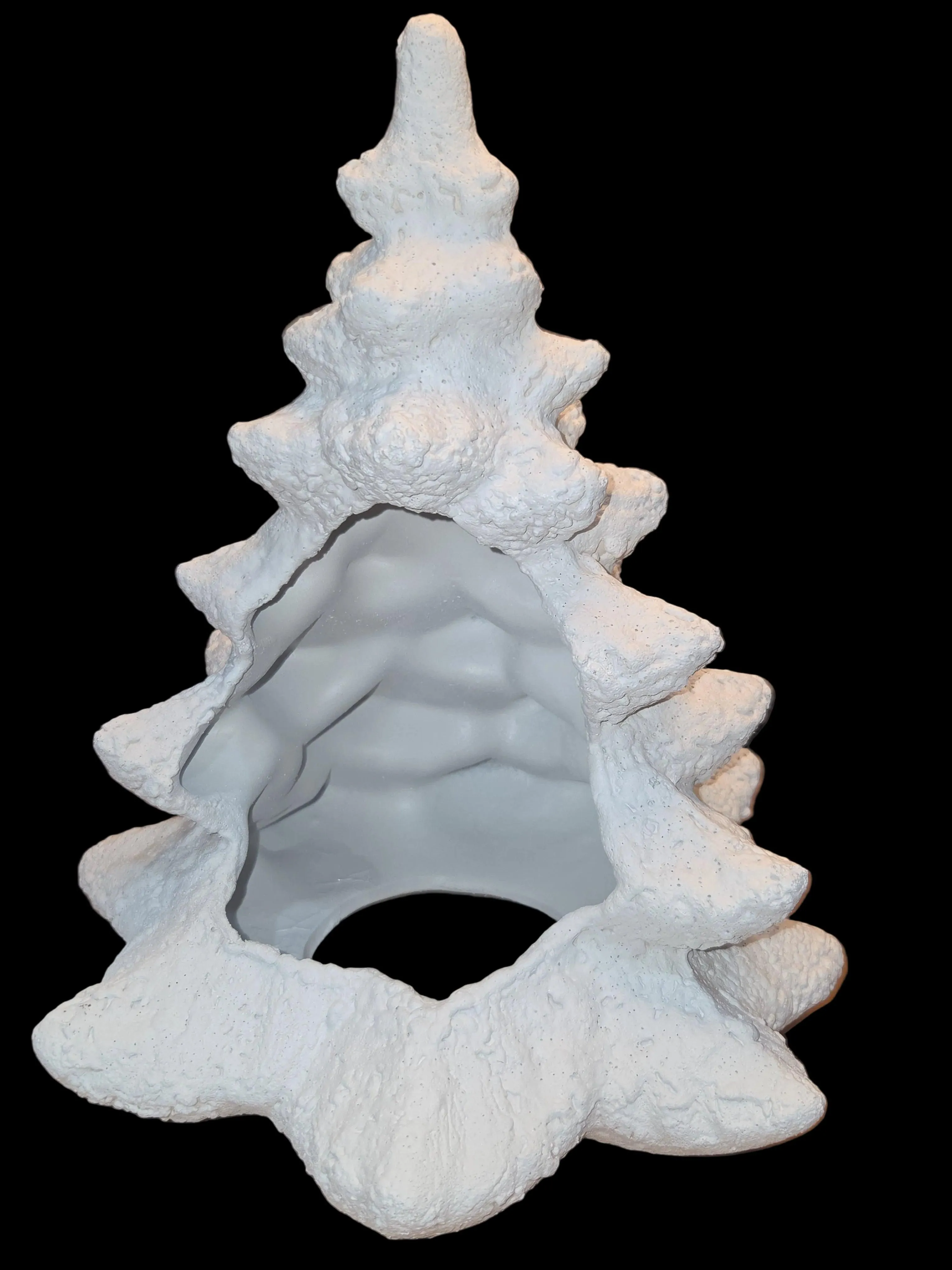 Vintage Rare Ceramic White Textured Christmas Tree 10 1/2"