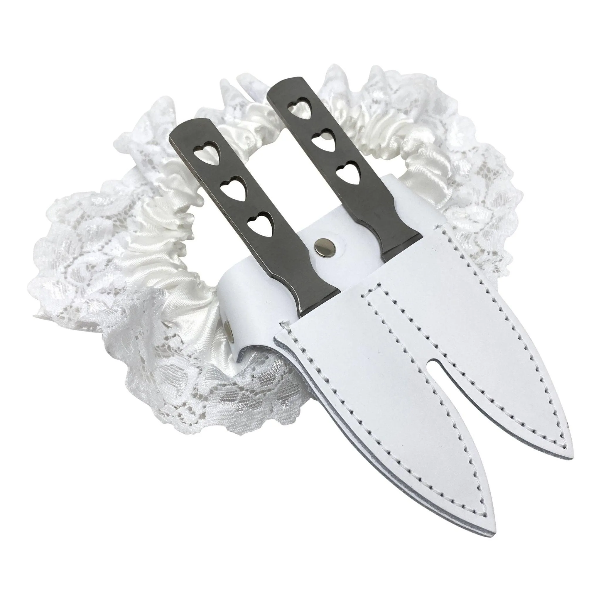 Leather & Lace Garter Blade- White