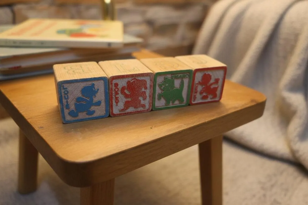 Vintage Disney Wooden Blocks Set of 4 vt7