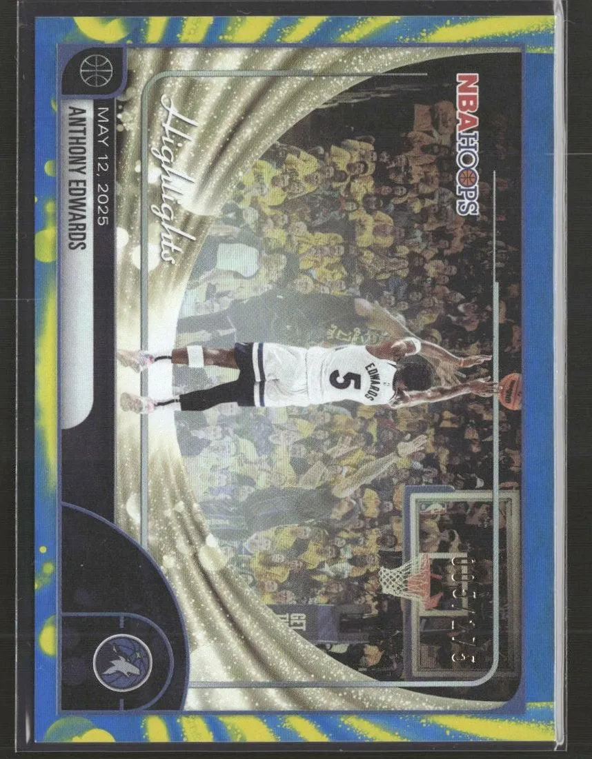 2025-26 Hoops Rainbow Blue & Yellow Anthony Edwards #/275 #270