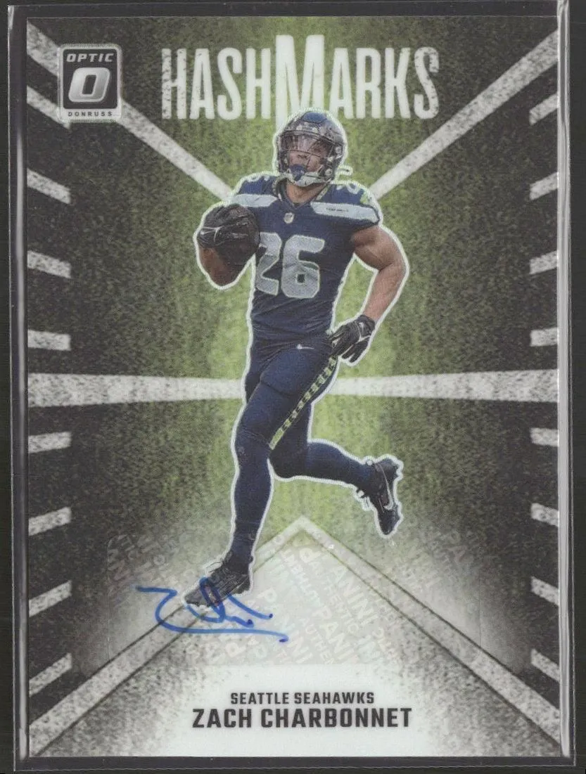 2024 Donruss Optic Hash Marks Zach Charbonnet Auto #HM-ZCT