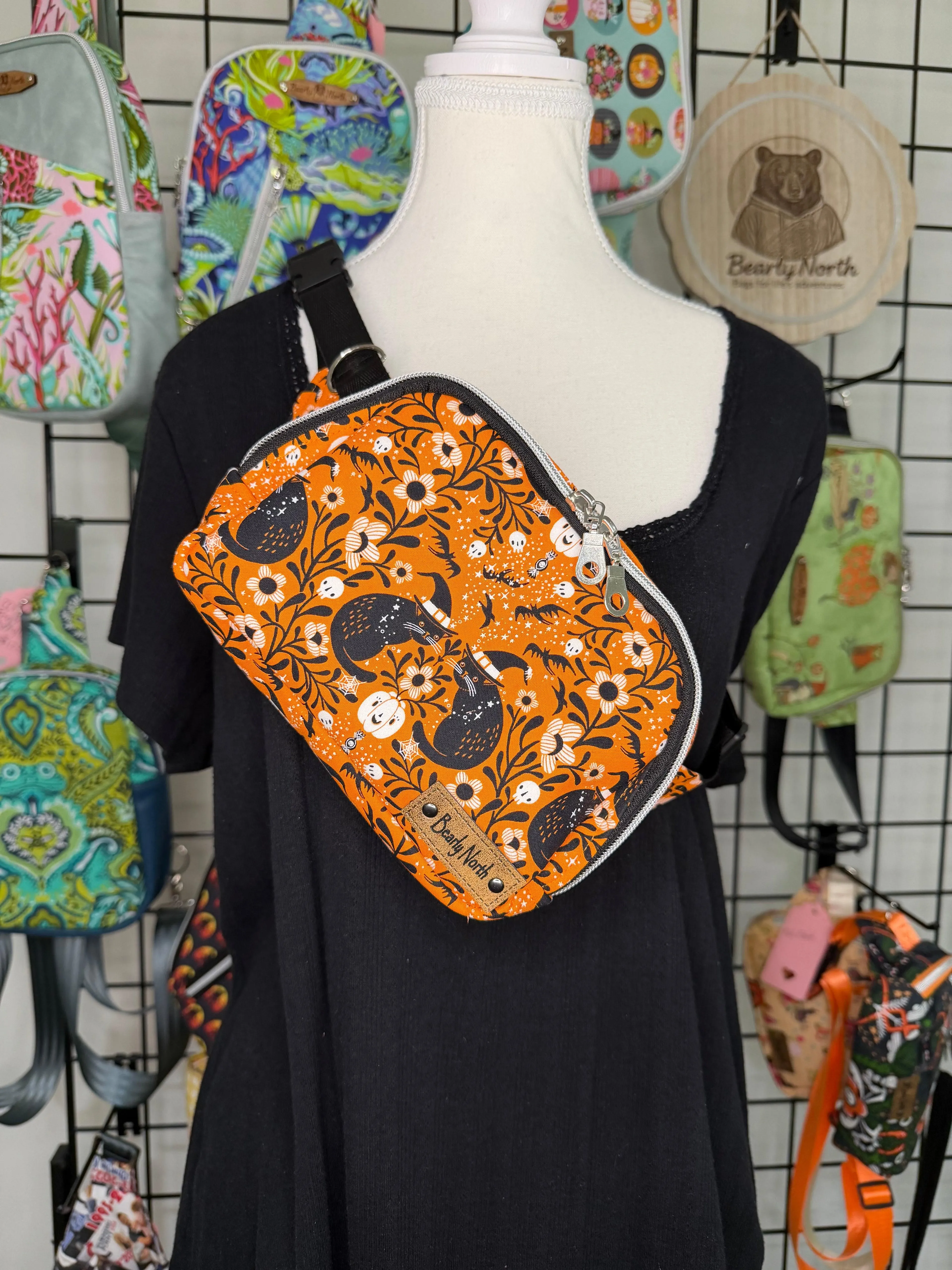 Witchy Kitties Small Louie Sling to waist bag