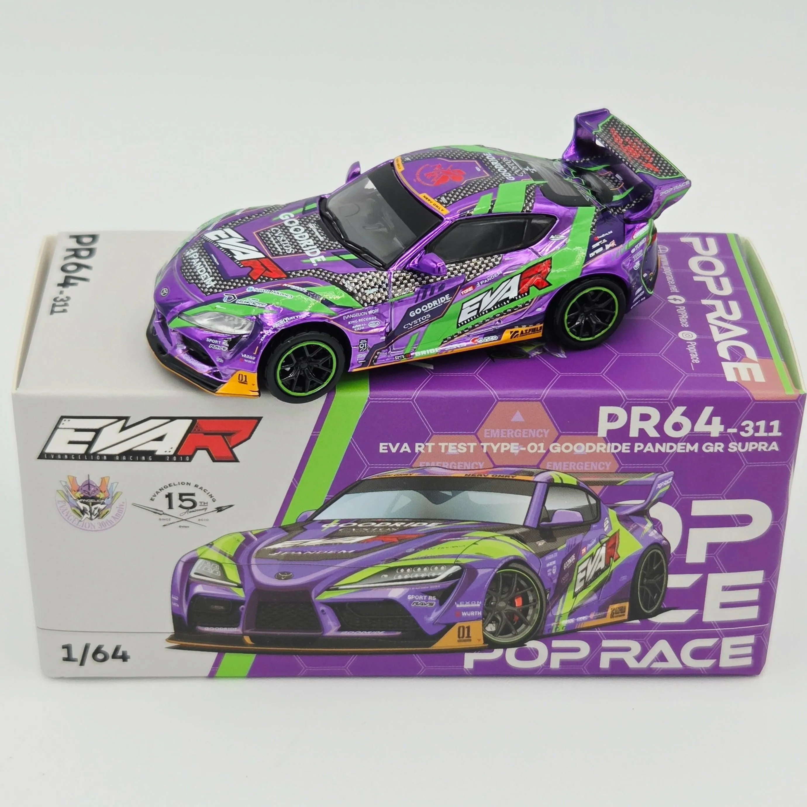 Pop Race Toyota GR Supra EVA RT Test Type-01 Goodride Pandem - 1:64 (2026 Limited Edition)
