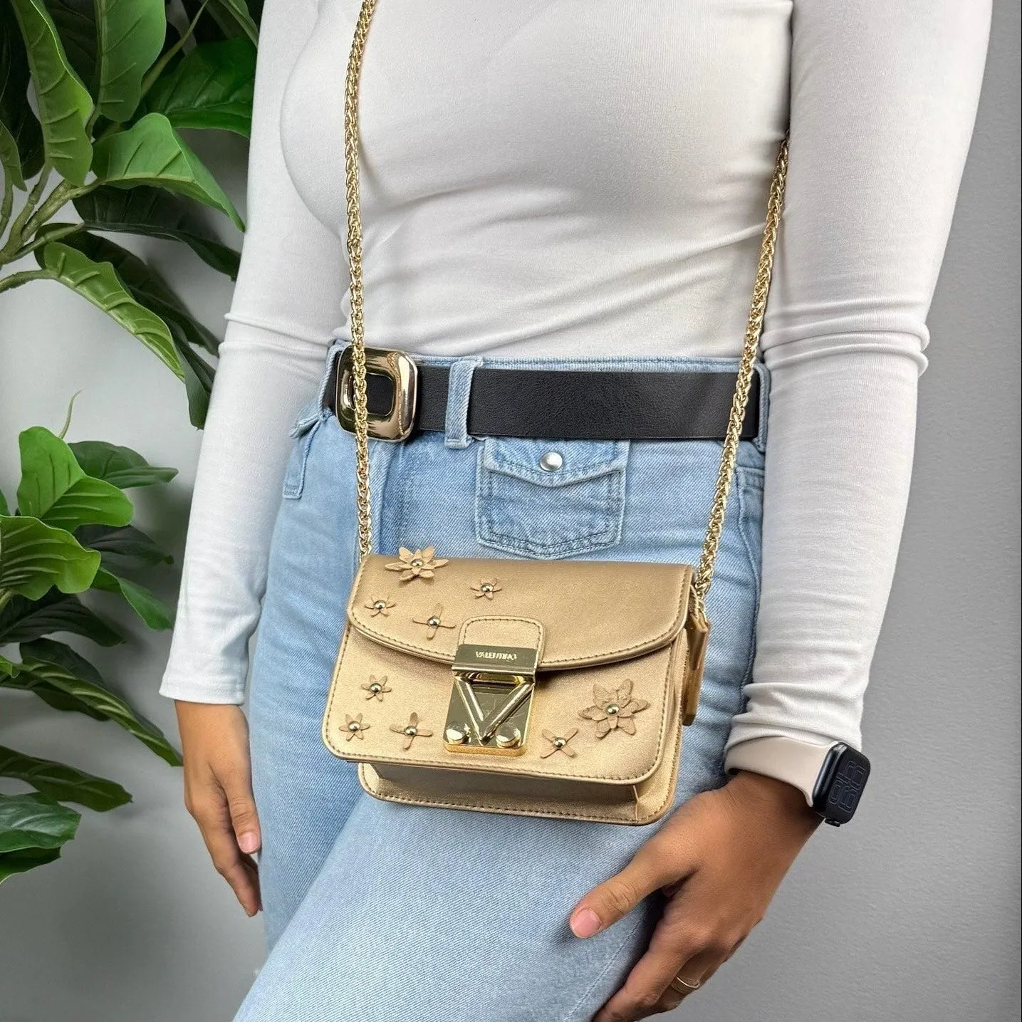 Authentic Valentino by Mario Valentino Metallic Crossbody Bag