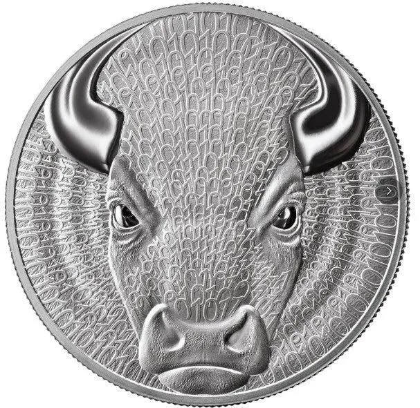 2026 Bull 1oz Silver Proof Coin - 1000 satoshi