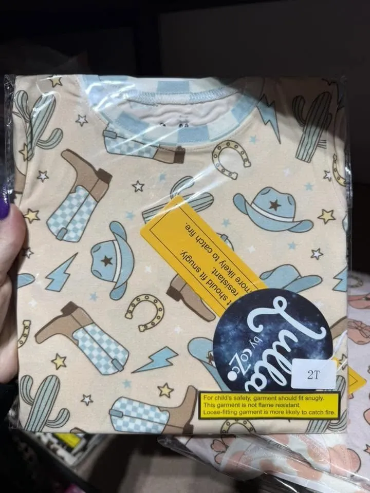 Blue Cowboy 2 piece Pajama Set