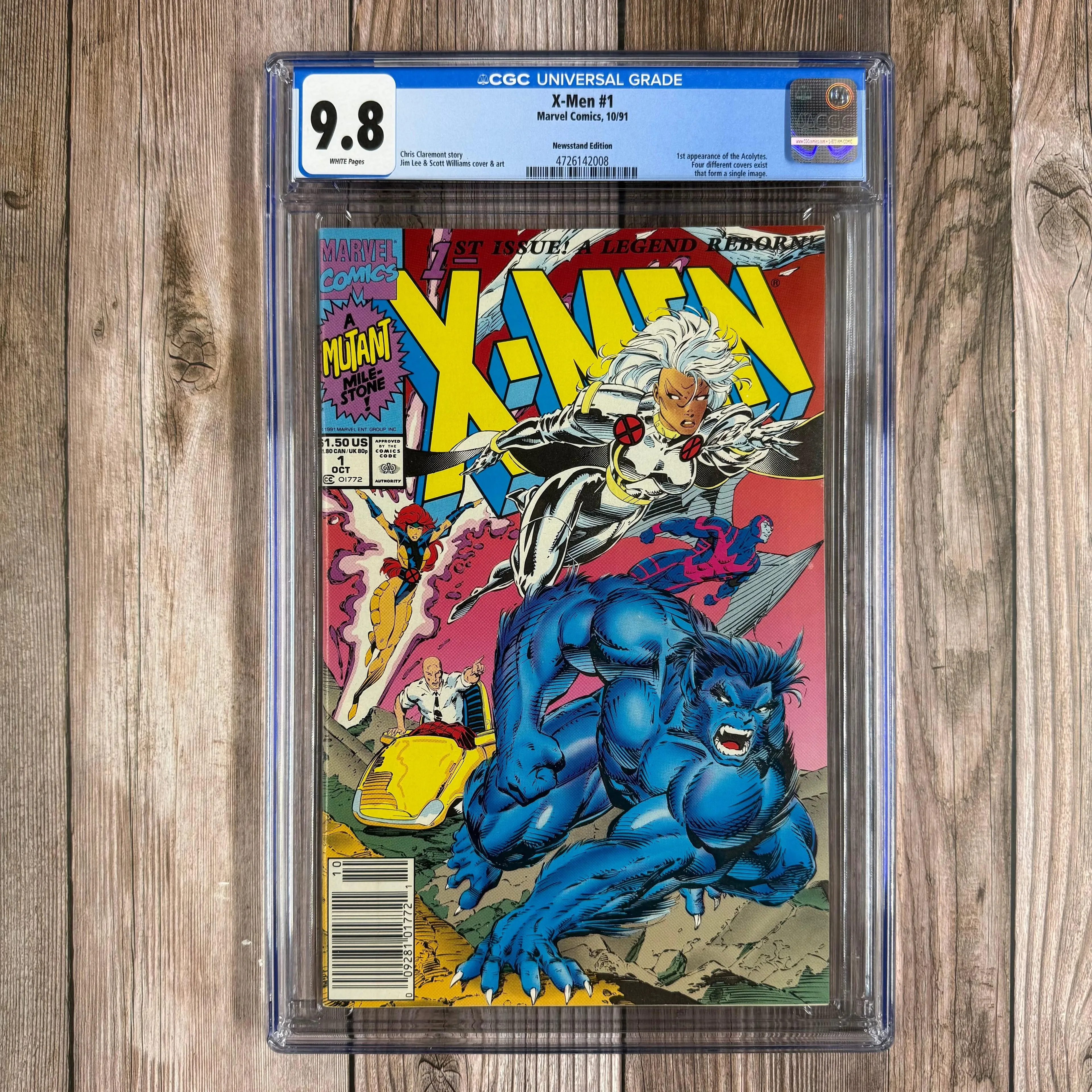 X‑Men #1 CGC 9.8 WP First team appearance of X-Men Blue; Gold squads, NEWSSTAND EDITION (Cert 2008)