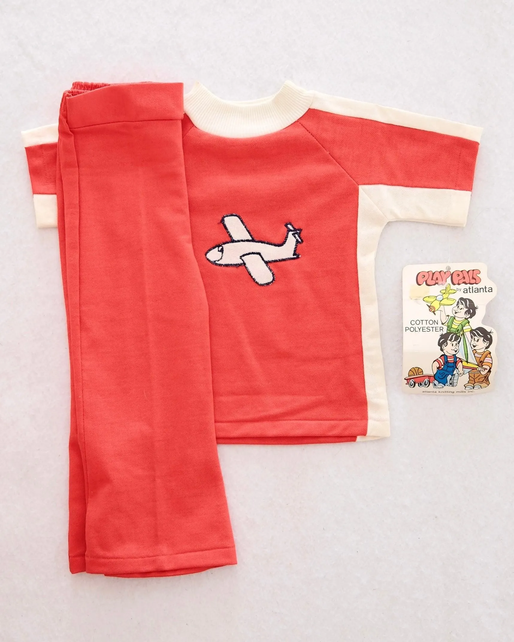 Vintage Play Pals Atlanta Toddler Airplane Shirt and Pants Set: Size 2T
