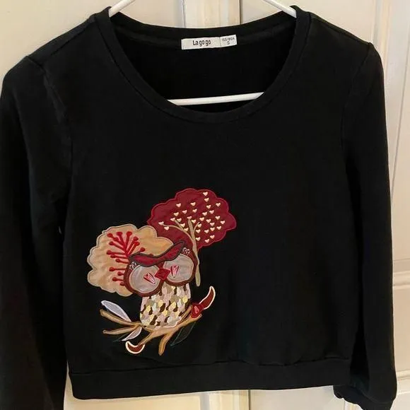 Product image for Black Owl Sweater size SM