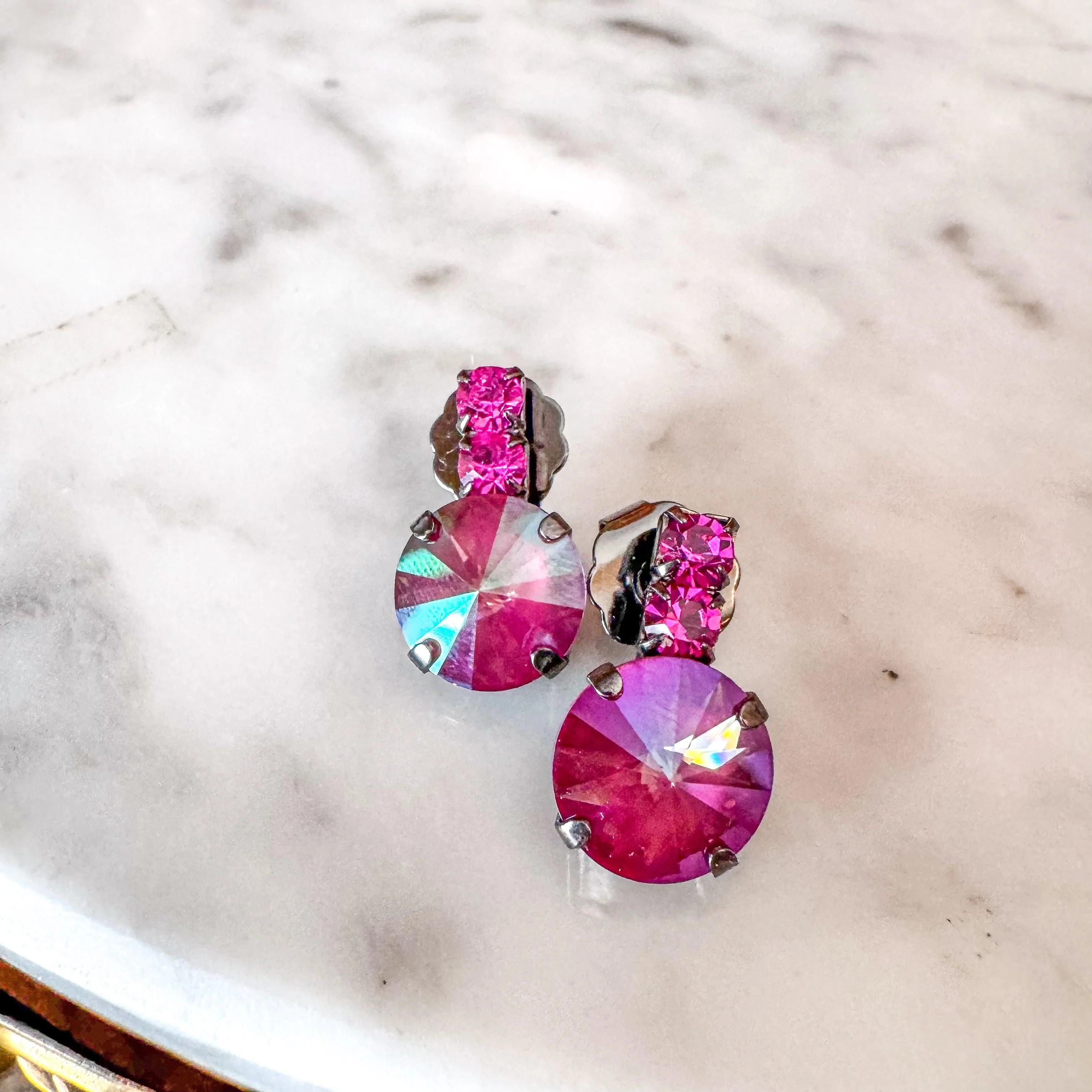TOVA Dee Earrings Orchid Ignite + Gunmetal