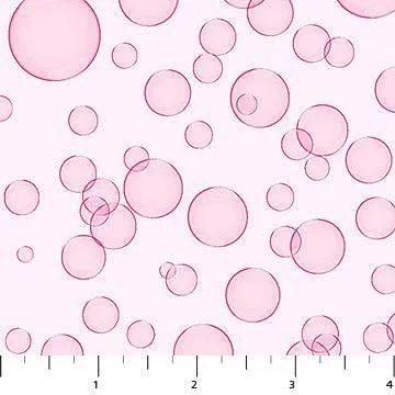 Good Together 10702-20 Floating Bubbles Pink Northcott  Half Yard