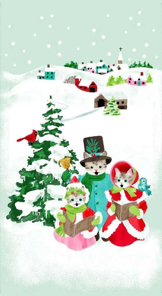 Catmas Carols 24"Panel Pammie Jane Dear Stella PSTELLA-DPJ3554 MULTI