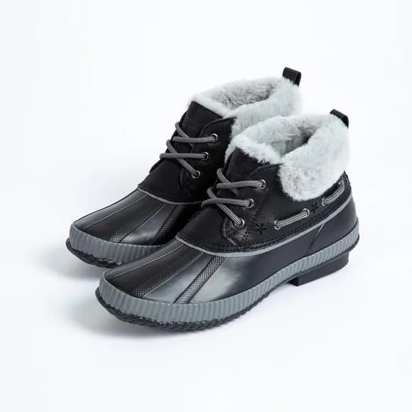 Product image for NWT JBU by Jambu™ Maria Waterproof Boots faux fur, black gray grey booties lace