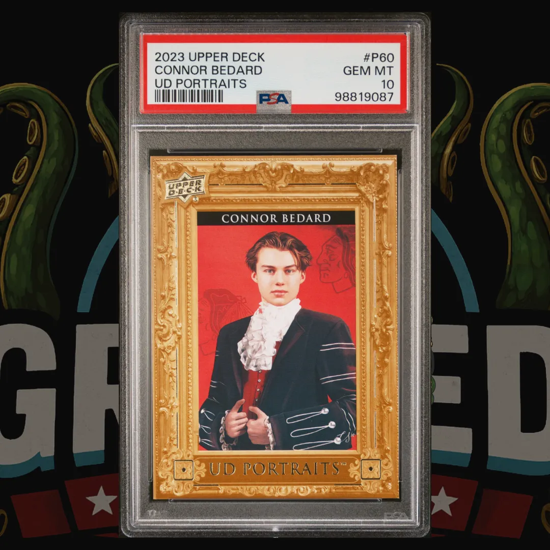 2023 Upper Deck Series 2 Portraits Card P60 Connor Bedard Chicago Blackhawks PSA 10