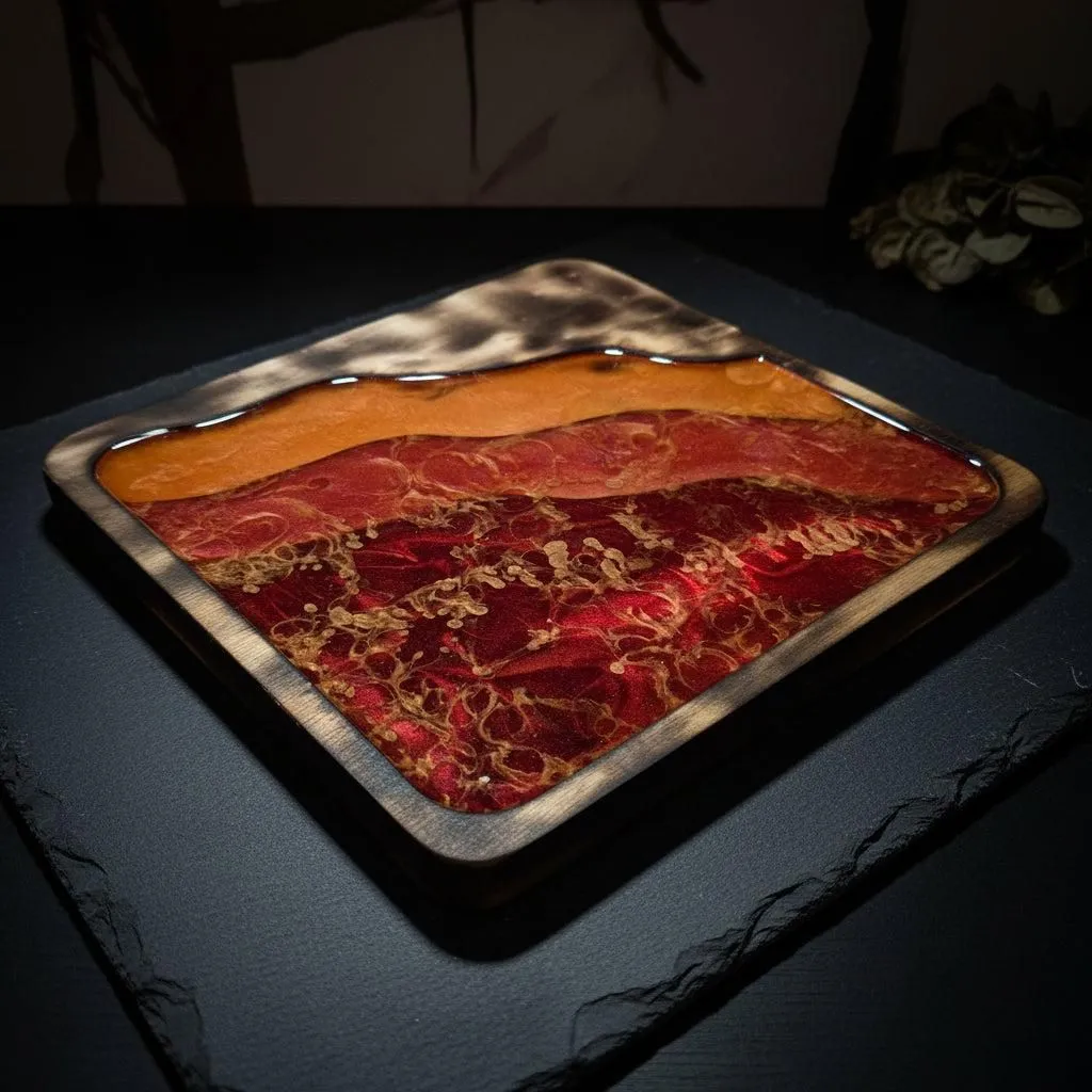 Ember River Resin Serving Board | One-of-a-Kind Functional Art
