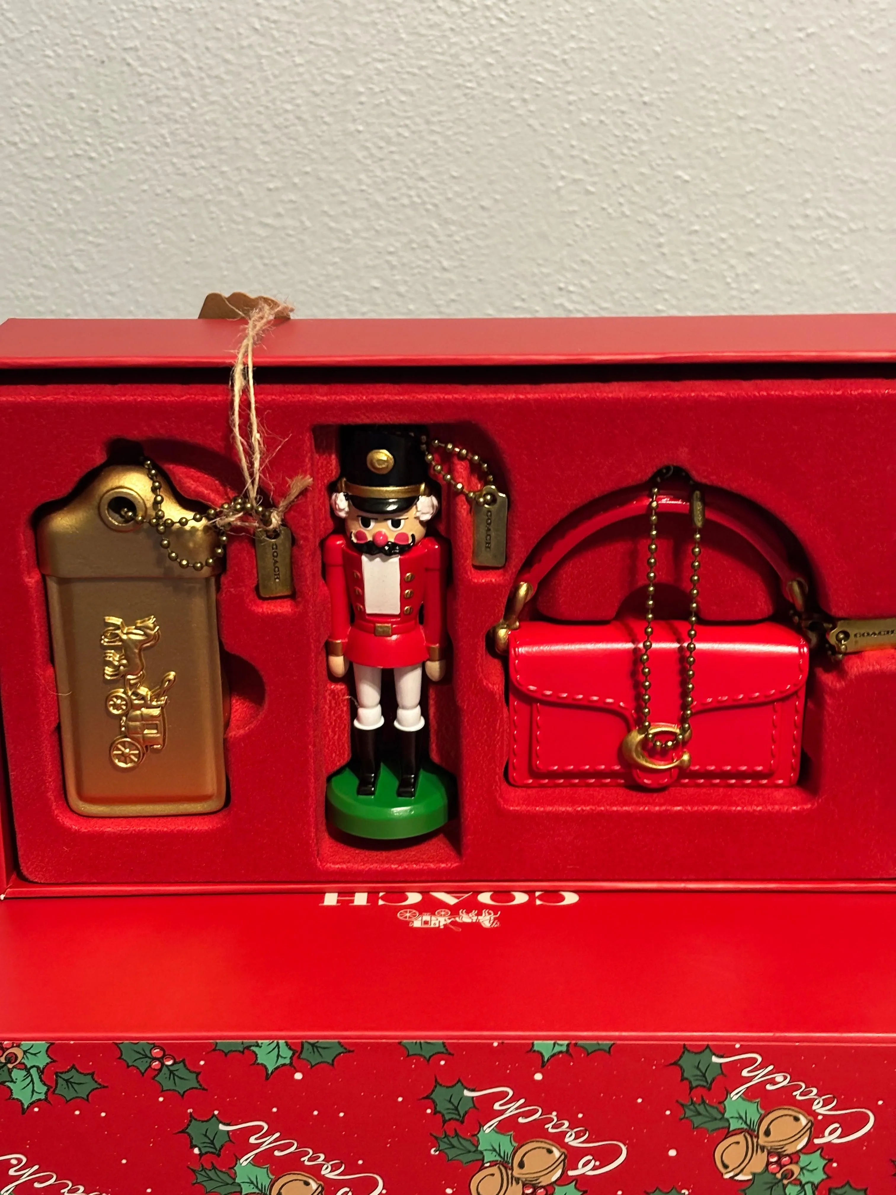 Coach Holiday Charm Gift Set Nutcracker Bag Charm Ornament Box NIB