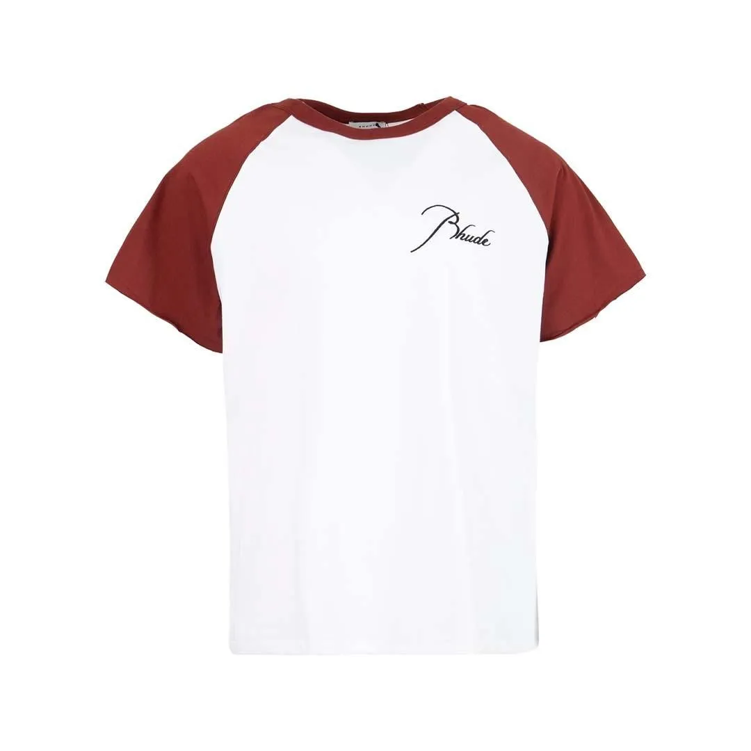 Rhude Maroon White Raglan Tee
