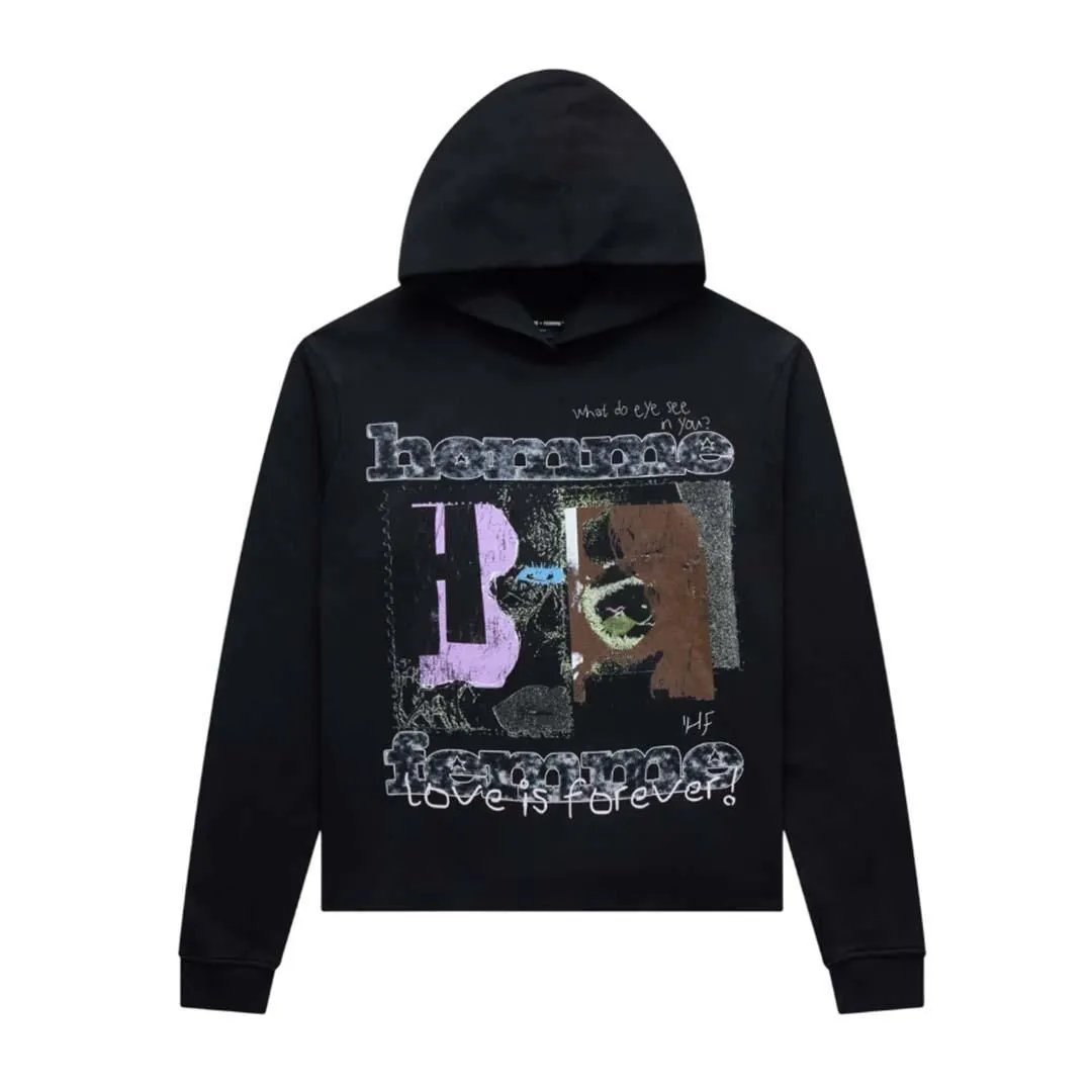 Homme Femme Eye See Hoodie Black