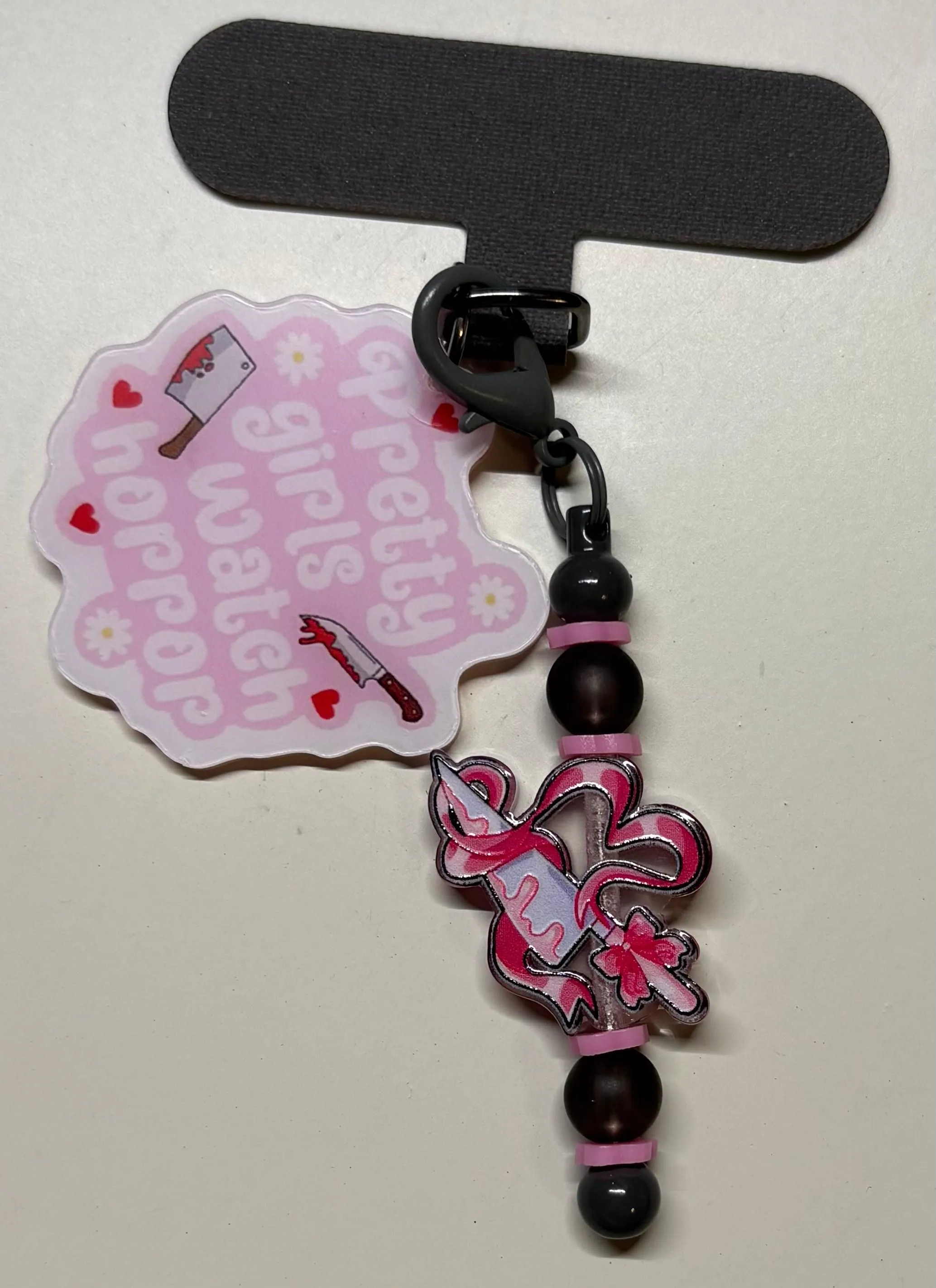 🔪 Pretty Girls Watch Horror Phone Charm 🔪